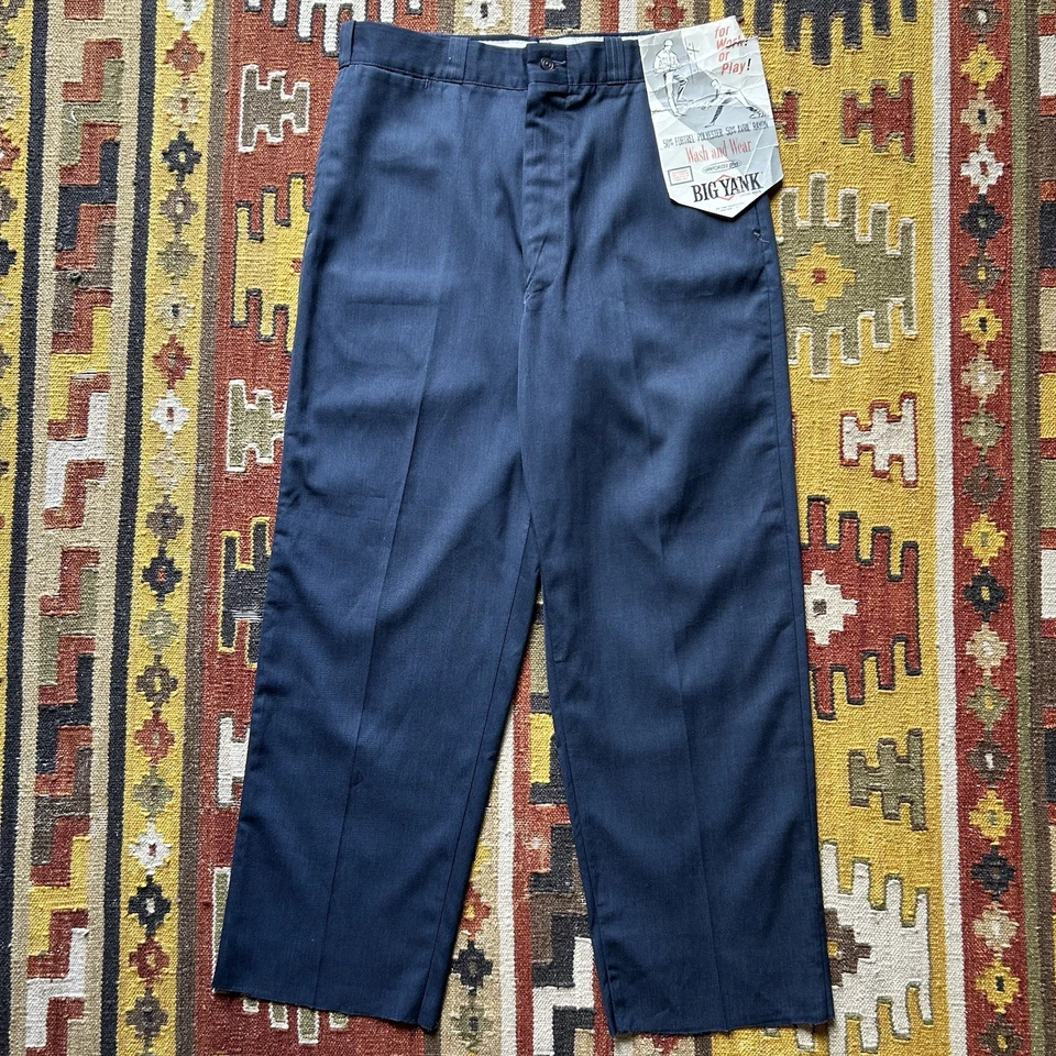 Deadstock винтажный 1960-х большой янк Sanforized рабочей одежды брюки брюки размер 34 x 28 - Изображение 2 из 4