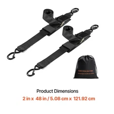 2 Pack Retractable Ratchet Straps 2" x 4' Trailer Tie-Down Straps 500 lbs Load