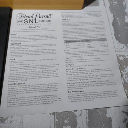 SNL Trivial Pursuit Saturday Night Live Edition DVD gioco da tavolo completo - Foto 7 di 9