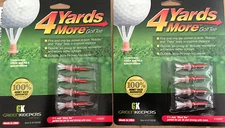 (2) 4 Four Yards More 1 3/4"" Golf Tees 4 pack RED 8 TOTAL TEES