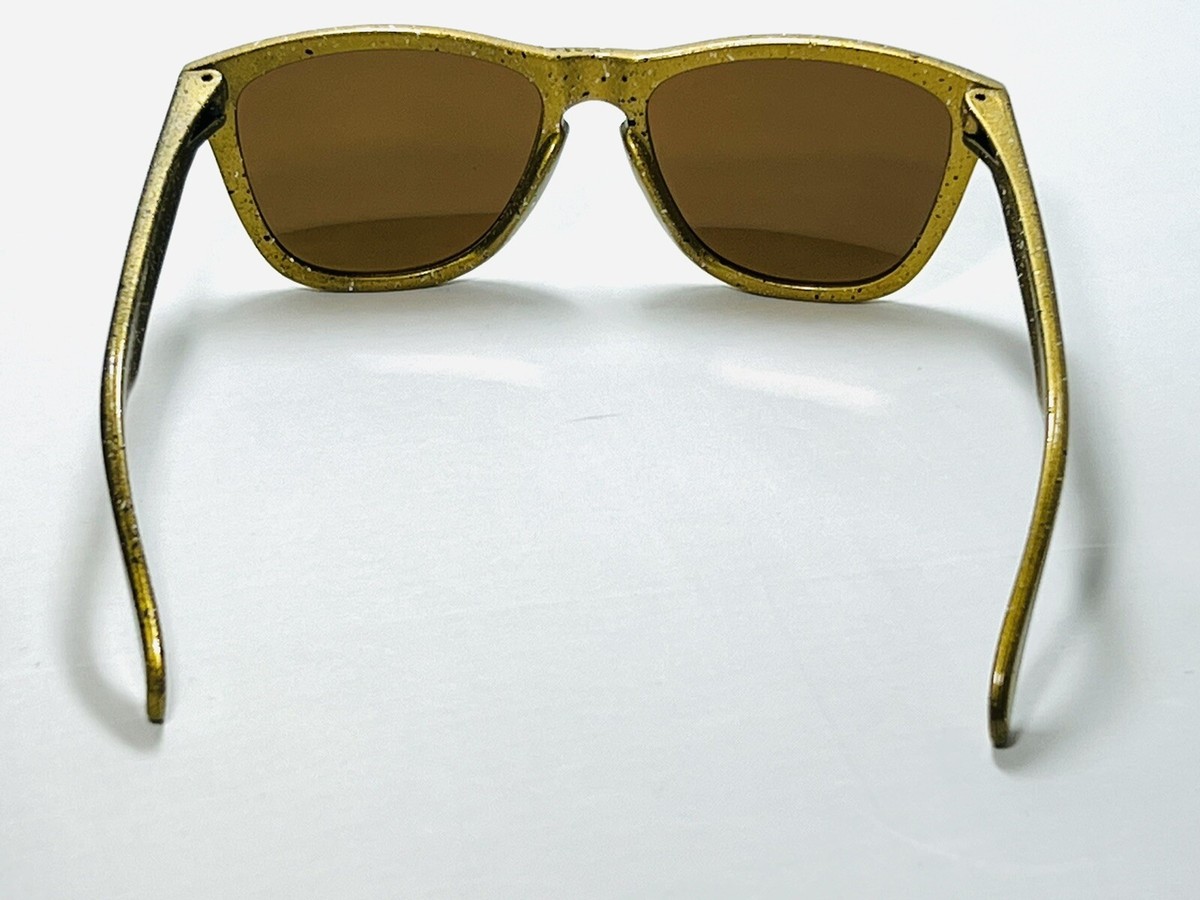 New Oakley Frogskins Custom Gold Splatter Sunglasses 24k