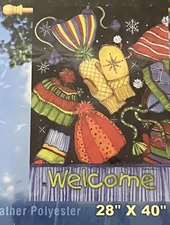 BREEZE ART -Hats & Mittens,Winter Flag - NEW With Tags 28”x40”