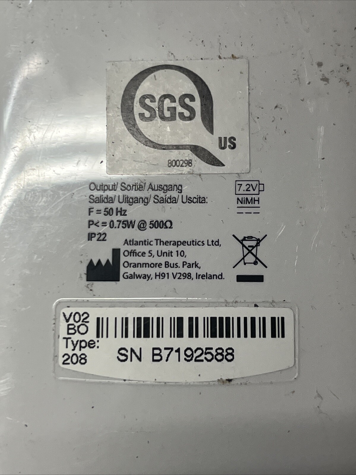 INNOVO V02 BO Type 208 Urinary Incontinence Controller - UNTESTED