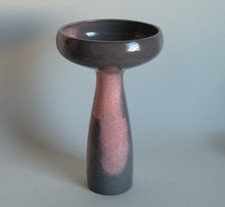OTTO KERAMIK VASE schwarz rosa 70er Jahre 24,8cm Vintage
