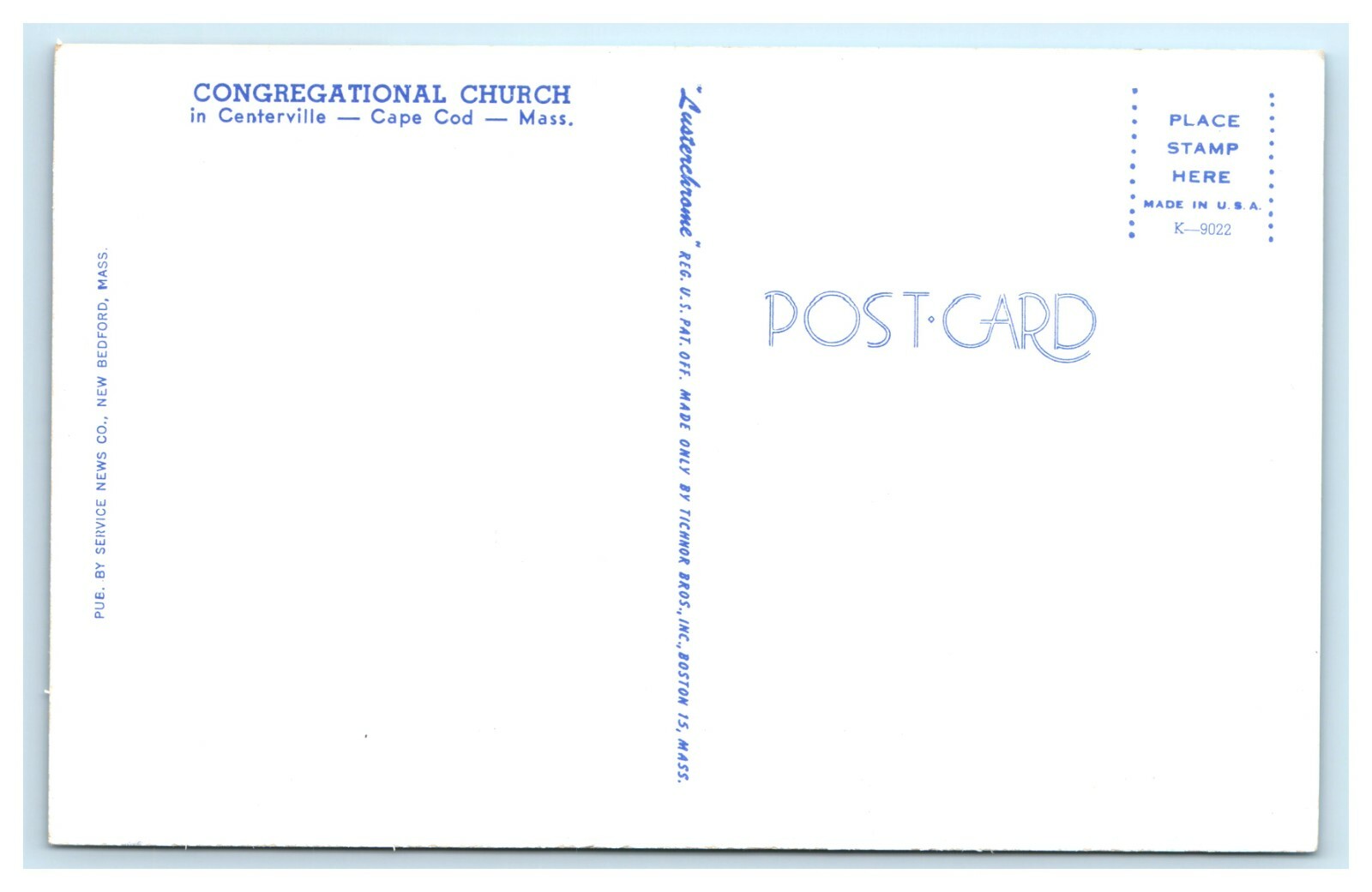 POSTCARD Congregational Church Centerville Cape Cod Massachusetts Clock Steeple eBay