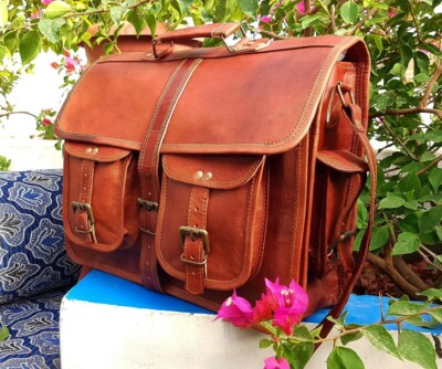 Men's Satchel Leather Laptop Briefcase Genuine Messenger Business Office Bag