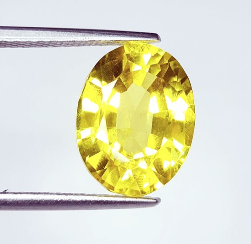 Certified Natural Yellow Sapphire Loose Gemstone 10 Ct Fine Oval AA+ Quality W37 - Imagen 2 de 13