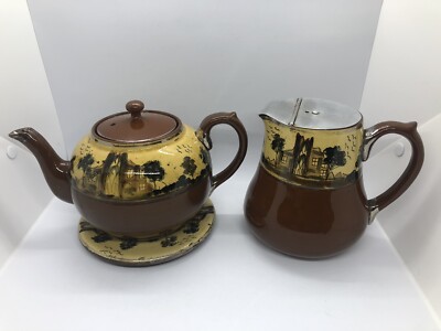 Vintage T. Dean & Son Tunstall handbemalt Teekanne Set Made in England
