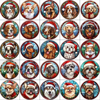 Hund Weihnachtskugel Buntglas Design