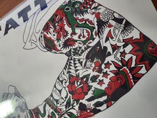 1950's Milton Zeis Traditional Vintage Tattoo Flash Design Sheet Arm Tattoo USA