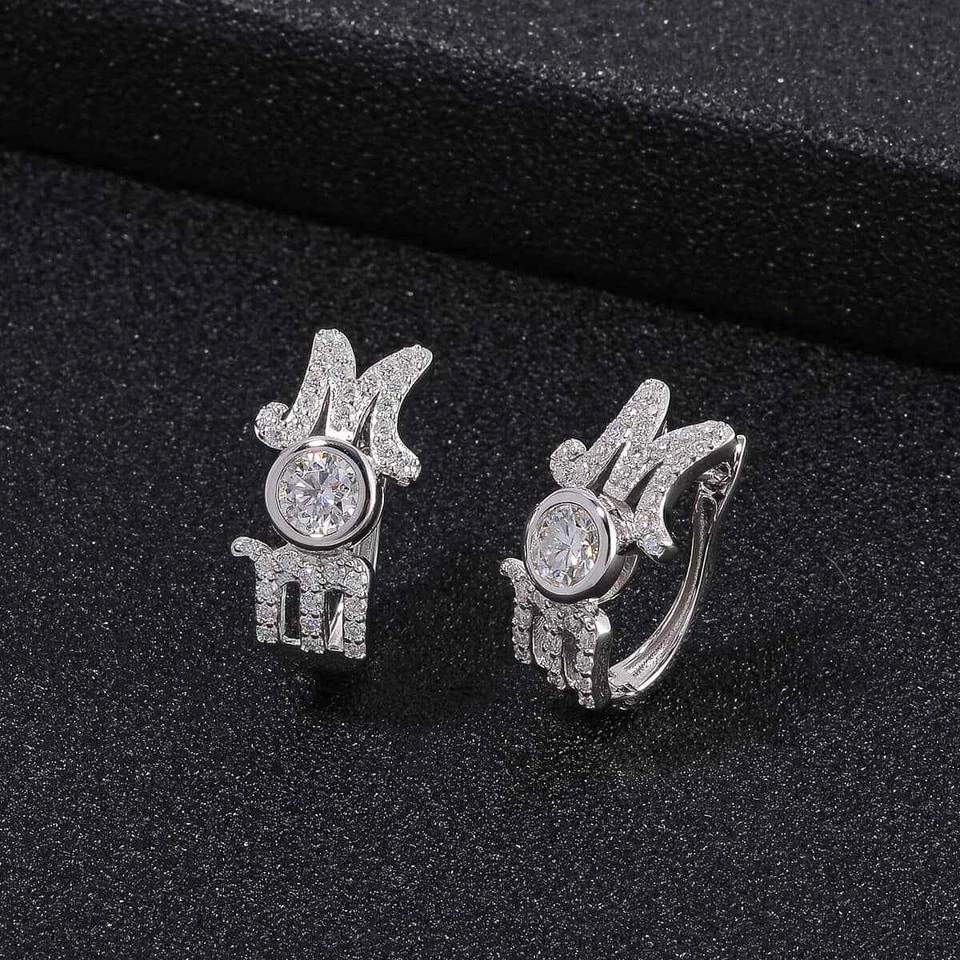 BEAUTIFUL!! 1.40ctw Moissanite MOM Earrings Rhodium Plated Sterling - Image 2 of 4