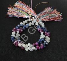 Multi Sapphire Drop Beads 4x5.5-4.5x6 MM, Sapphire Smooth Beads, Drop Bead 7"
