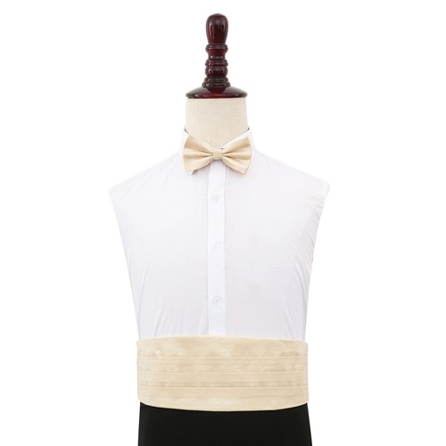 Accesorio ajustable formal de boda Cummerbund para hombre Shantung de DQT - Imagen 2 de 22