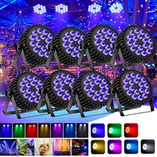 10pcs 270W LED 18 Par Stage Light DMX RGBW Disco Show DJ Lighting Rainbow Effect