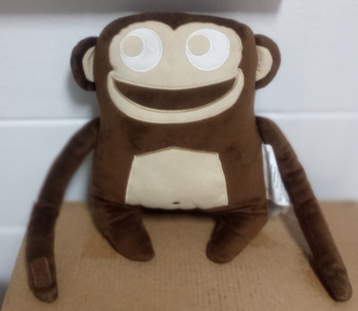 Stuffed Plush Monkey Decorative Bed Pillow 13 1/2'' x 15''  NEW
