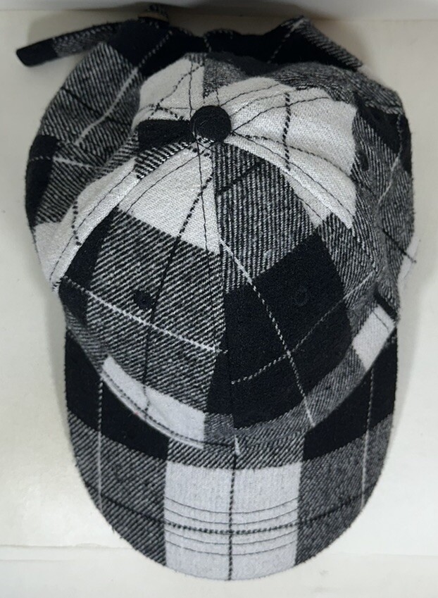 Checkered Blank Hat Gingham Checked Pattern White… - image 6
