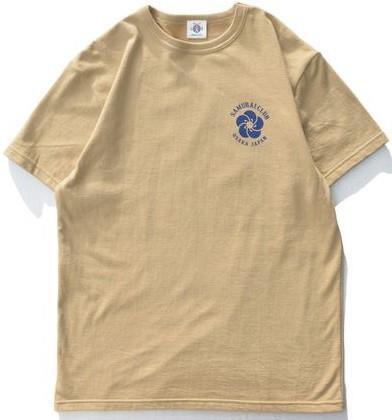 【COLOR iN ID】Buckle rope T-shirt Samurai $134 Beige Osaka Club Inlay Aged Cotton Loopwheel T