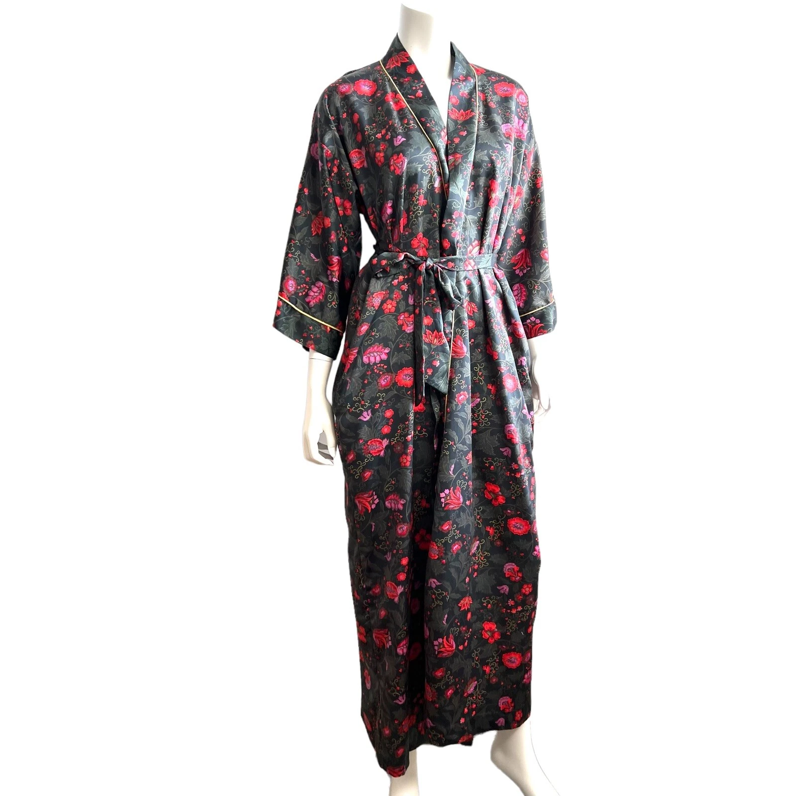 Robe de salon florale vintage Christian Dior pour femme à ceinture moyenne taille S