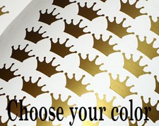 100 Gold Crown wall decal Princess Sticker Nursery Girls Room Vinyl Yeti Cup