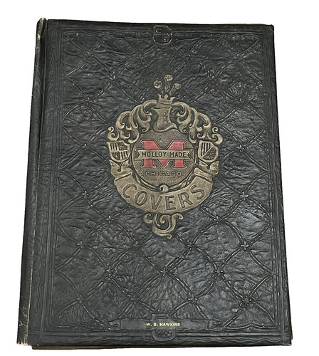 Vintage Molloy Made Chicago Covers Leather Embossed Book Cover W.B. Hawkins