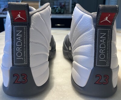 Air Jordan 12 Retro White/Gym Red-Dark Grey Sneakers Size