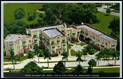 #ad Postcard Point Pleasant Apt. Hotel Bradenton FL I40 $1.07