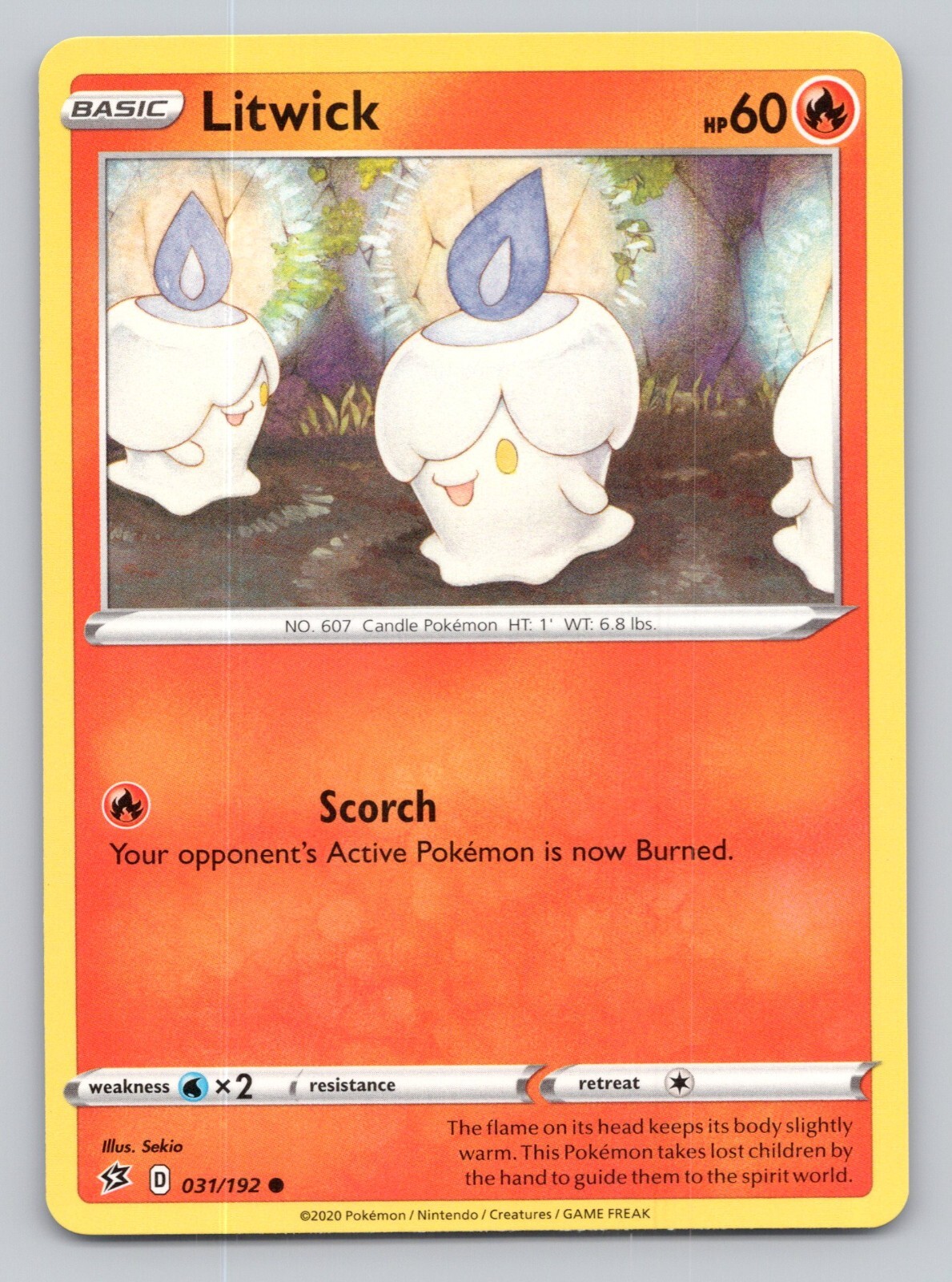 2020 Litwick Pokemon Card Rebel Clash #31 Base Set