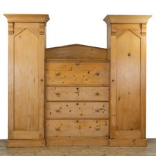 Antique Pine Compactum Wardrobe (M-4548) 