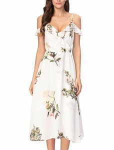 vestido de festa floral midi