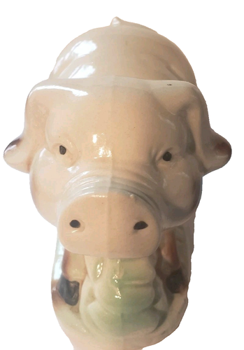 Estatuilla de Cerdo Manchado Cerámica Vintage #4026 Colección K’s Brasil - Imagen 2 de 7