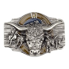 Cow Longhorn Belt Buckle Cowboy Cowgirl Native American Motorcyclist CW-22 