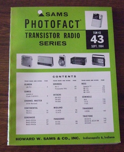 Sams Photofact Radio samochodowe Seria AR- Radio tranzystorowe Serwis TSM- Instrukcja U-PICK - Zdjęcie 339 z 378