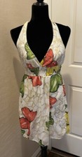 Halter Style Summer Dress Lined  14” P2P 26” Stretch Waist 34” Length Jr Small