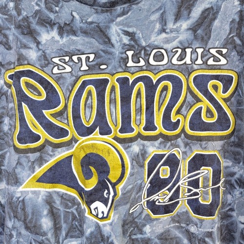 Vintage St. Louis Rams NFL Isaac Bruce #80 Tie Dye Shirt Men XL 2000 Football