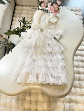 Vintage MiniWorld lace ruffle dress size 9 Months