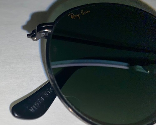 VINTAGE B&L RAY BAN W1574 WYAS BLACK CHROME G15 CRYSTAL ROUND AVIATOR SUNGLASSES - Picture 7 of 16