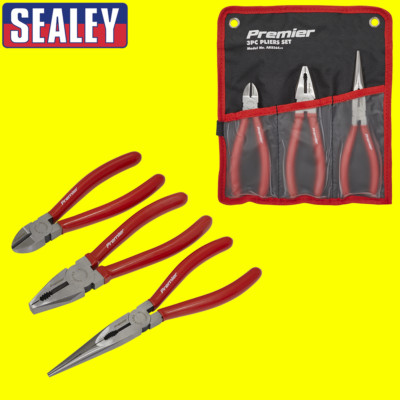 Sealey AK8564 Zangen-Set 3-teilig Spitzkombination Seitenschneider Zange Werkzeug 