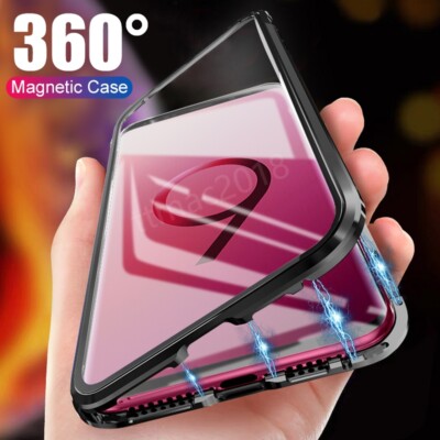 360° Magnetic Glas SchutzHülle für Samsung Galaxy S25 S24 S23 S22 Ultra A55 Case