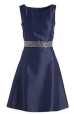 Nine West Midnight Belt-Accent A-line Dress