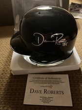 Dave Roberts Signed Red Sox Mini Helmet Coa