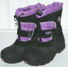 Totes Girls Black and Purple Size 12 Snow Boots