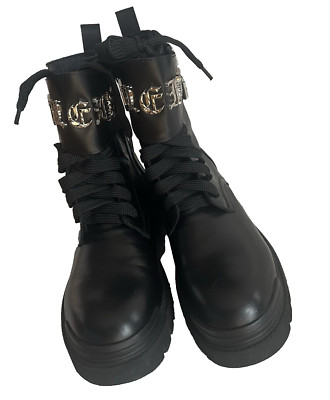 Schrankr.: orig.  Philipp Plein schwarze Boots Schnürrstiefel Gothic  Gr. 43