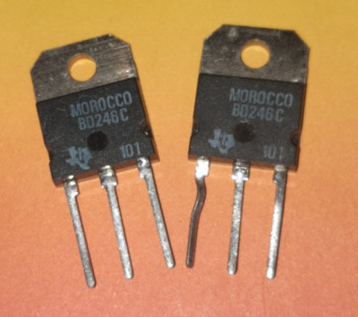 2 X TRANSISTOR BD246C PNP TO218 115V 10A 80 Watt TEXAS INSTRUMENTS NOS