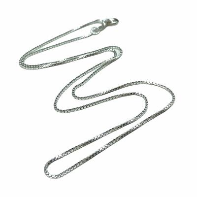 16'' Ultra dünne dünne Box Kette Halskette massiv Sterlingsilber 925 lang zierlich