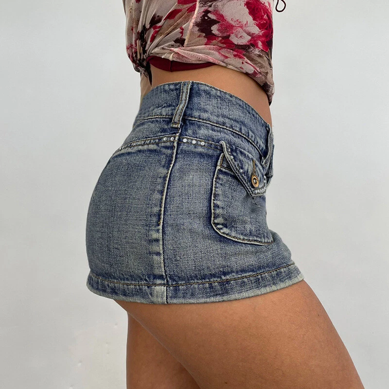 Women Diamond Jeans Skirt Short Bodycon Slim High Waist Mini Denim Skirt  Sexy | eBay