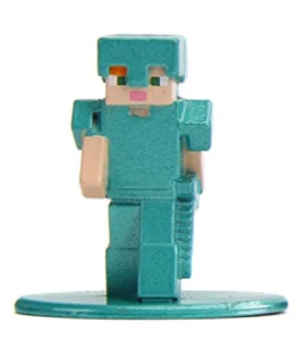 Metal MINECRAFT FIGURINE Alex In Diamond Armor Nano MetalFig Jada Cake Topper