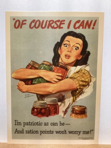 Food Rations Reproduction Postcard: 4”x 5 1/2