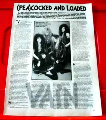 Vain Vintage ORIGINAL 1989 Kerrang Full Page ARTICLE/INTERVIEW/PHOTO Glam Metal