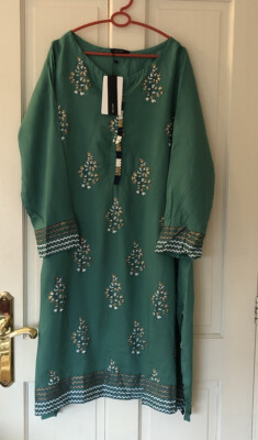 Kreuzstich kleiner Blockdruck Viskose Kurta