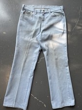 Vintage 70s JCPenny Worn Talon 42 Zipper Denim Bell Bottom Jeans 100 34x29